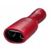 Red Fully insulatedFemale Spade. For cable size 0.5mm- 1.25m - 100 per pack