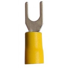 Yellow Fork for 6mm stud. For cable size 4mm - 6mm - 100 per pack