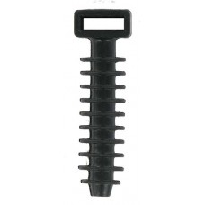 Cable tie wall fixing without use of screws or plugs , Black - 100 per pack