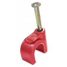 Plastic Round Cable Clips - 7mm Red (100 per pack)