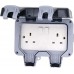 Outdoor Switched Sockets - 2 Gang 13Amp Double Pole IP66