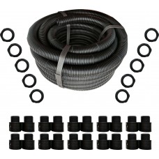 20mm  x 10m PVC Contractor Packs of  corrugated conduit with 10 glands **BLACK**