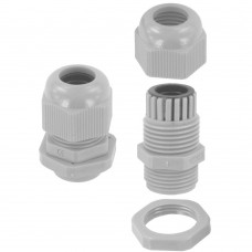 25mm Dome Top IP68 Glands c/w washer for cable size 13-18 GREY - 10 per pack