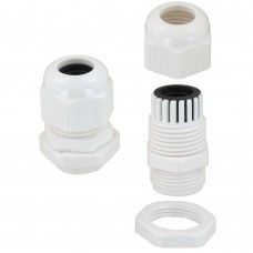 32mm Dome Top IP68 Glands c/w washer for cable size WHITE - 10 per pack